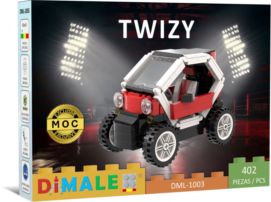 Renault Twizy juego construcción Lego MOC Modelo de coche Twizy de bloques de construcción con caja, 402 piezas, diseño moderno.