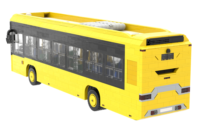 Castrosua Scania New City - IV Autobús amarillo con diseño moderno y ventanas traseras.
