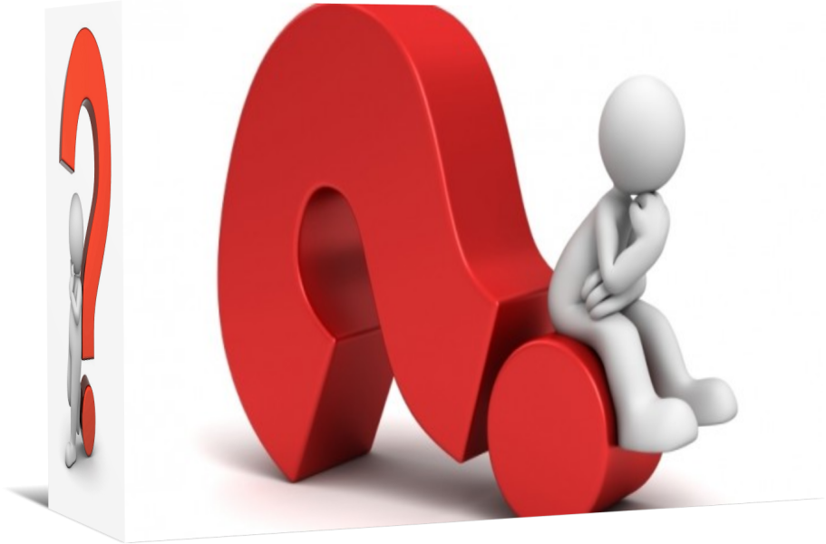 Figura de una persona pensativa junto a un signo de interrogación rojo.