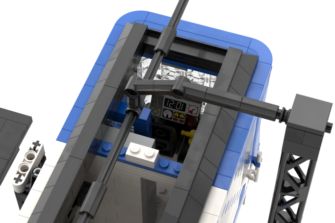 CAF serie 2000 (2 módulos) - V Construcción de un modelo de tren de Lego, vista desde arriba.