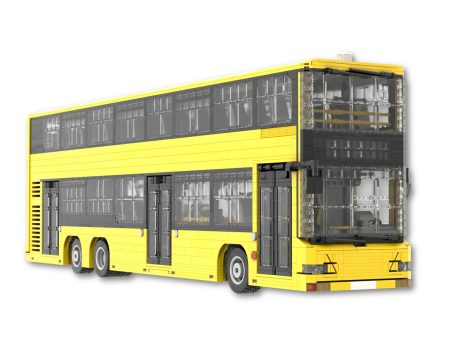Autobús MAN Lions City A39 DD MOC Lego - Vista delantera Autobús de dos pisos de color amarillo, MAN Lions City A39 DD