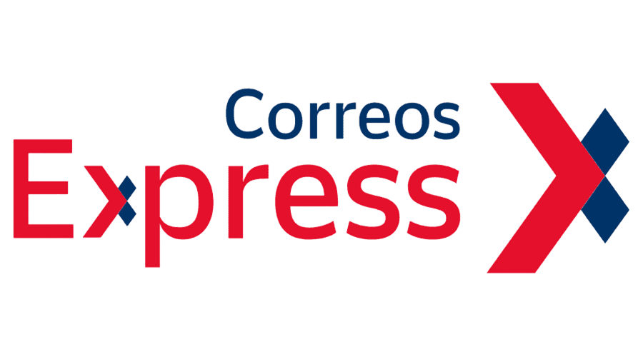 Envíos Correos Express Logo de Correos Express, con texto en rojo y azul.