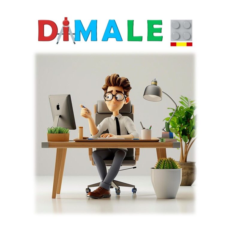 Persona con gafas sentado en un escritorio, usando una computadora y con plantas decorativas.