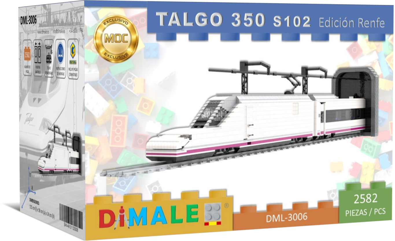 Tren Talgo 350 S102 en caja, modelo para montajes de ferromodelismo.