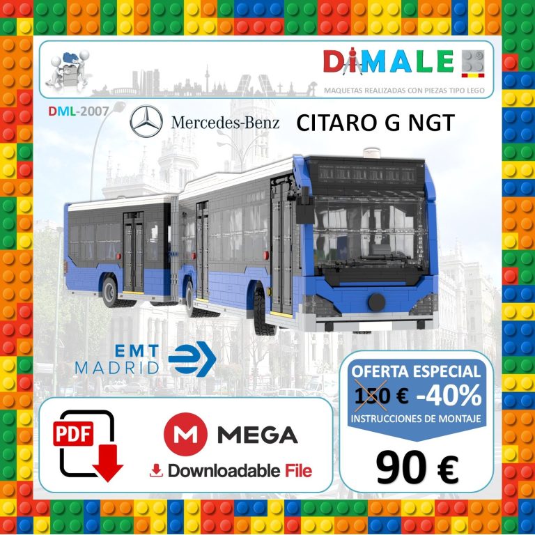Modelo de autobús Mercedes-Benz Citaro G NGT de EMT Madrid. Oferta especial.
