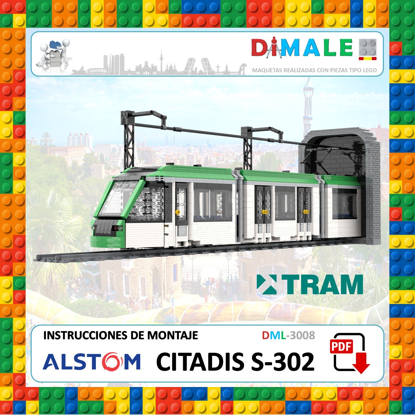 Maqueta de tren Alstom Citadis S302, con precio y opciones de descarga.