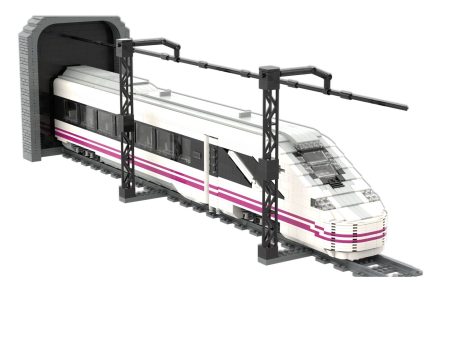 Tren Alta Velocidad CAF OARIS Renfe MOC Lego - Vista lateral Tren de alta velocidad CAF OARIS saliendo de un túnel.