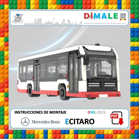 Autobús de modelo Mercedes-Benz, diseño en bloques de construcción. Instrucciones de montaje.