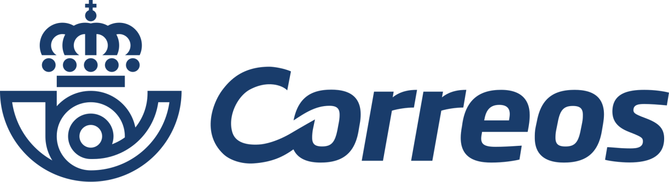 Envíos Correos España Logotipo de Correos, con un emblema de corona y un diseño estilizado.